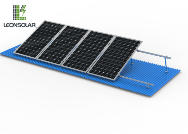 The Roof Adjustable Foot Solar Mount System is designed to securely attach solar panels to roofs, including corrugated iron ones, and adjust their angle for optimal sunlight exposure, generating clean electricity efficiently.