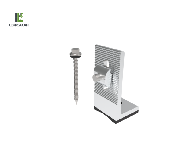 The Solar L-feet bracket is an L-shaped mount designed to securely attach solar panels to roofs.